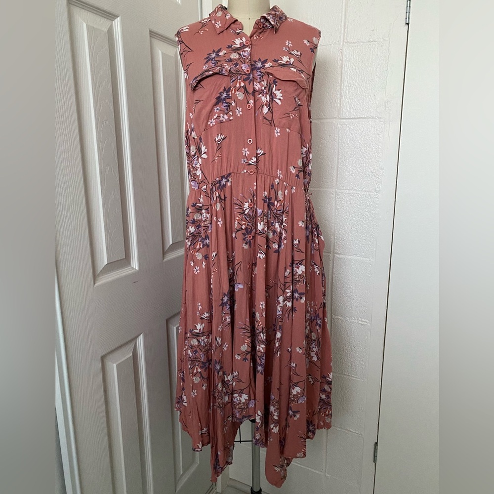 Torrid Floral Challis Handkerchief Shirt Dress